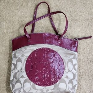 Elegant Burgundy and cream Women’s Bag